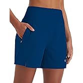 baleaf Women's 5" Swim Shorts High Waisted Quick Dry Swimming Bottom Boxer Liner Board Beach Shorts with Zipper Pockets