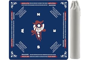 Mahjong Game Mat with Bird Design,31.5x31.5in Blue Playing Surface,Anti Slip and Noise Reduction Portable Roll-up Table Cover