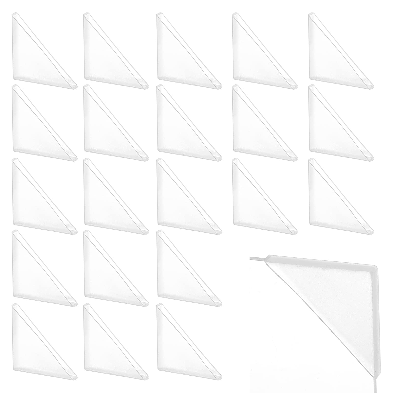 NBEADS 50 Pcs Transparent Photo Corners, 4.9×2.35cm Clear Plastic Corner Protectors Picture Frame Mounting Corners for DIY Album, Scrapbook, Journal, Photographs, Certificates, Pictures, Inner: 5mm