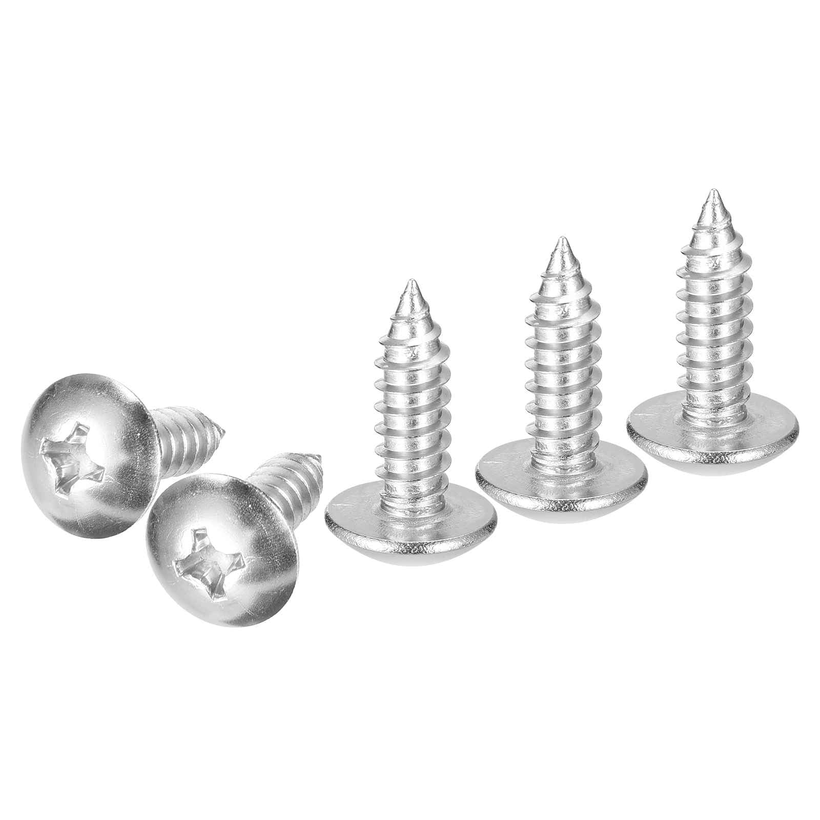 DTGN #14x3/4 Sheet Metal Screws - 25 Pack - for Wood, Furniture - 304 Stainless Steel Phillips Truss Head Self Tapping Tip Wood Screws - Silver