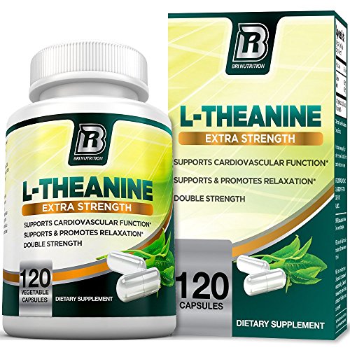 BRI L-Theanine 200mg Supplement Enhanced with 100mg Inositol for Relaxation, Anxiety and Stress Relief, Restful Sleep and Mood Boost - 120 Veggie Caps