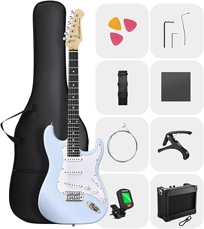 Donner DST-80 Electric Guitar 39 Beginner Kit with Amp Gig Bag Tuner