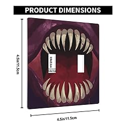 Pznen Big Monster Teeth Double Toggle Switch Covers