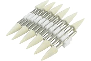 LUO KE 𝐋𝐮𝐨 𝐤𝐞 8mm Wool Felt Polishing Bits - 1/8'' Shank Cone Shape Wool Felt Buffing Polishing Points for Dremel Rotary Tool (Pack of 12)
