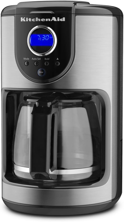 KitchenAid KCM111OB 12-Cup Glass Carafe Coffee Maker - Onyx Black (Renewed)