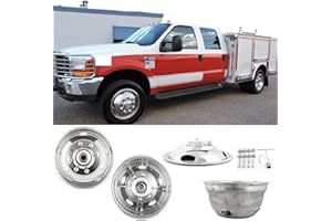 Deebior 4pc 19.5" Polished Stainless Steel Dually Wheel Simulators for 1999-2004 Ford F450/F550 truck,8 Lug 5 Hand Hole Wheel
