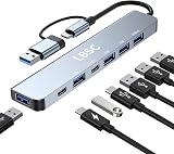LBSC USB C Hub 7 in 1 Splitter Adapter for Laptop MacBook PS5 Switch Flash Drive