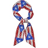 Silk Style Flag of Puerto Rico Women'S Luxury Satin Silk Scarf for Hair Neck Purse - Soft Lightweight Sun Protection Bandana Accessory with Glossy Finish for Summer Handbag Decoration