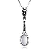 HKPATOP Spoon Necklace 925 Sterling Silver Teaspoon Pendant Jewelry Mothers Day Gifts for Women