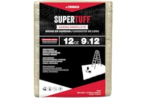 Trimaco SuperTuff 12 oz thick Premium Weight Canvas Drop Cloth, 9-feet x 12-feet