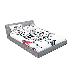 Ambesonne Saying 2 Pack Fitted Sheet & Pillow Sham