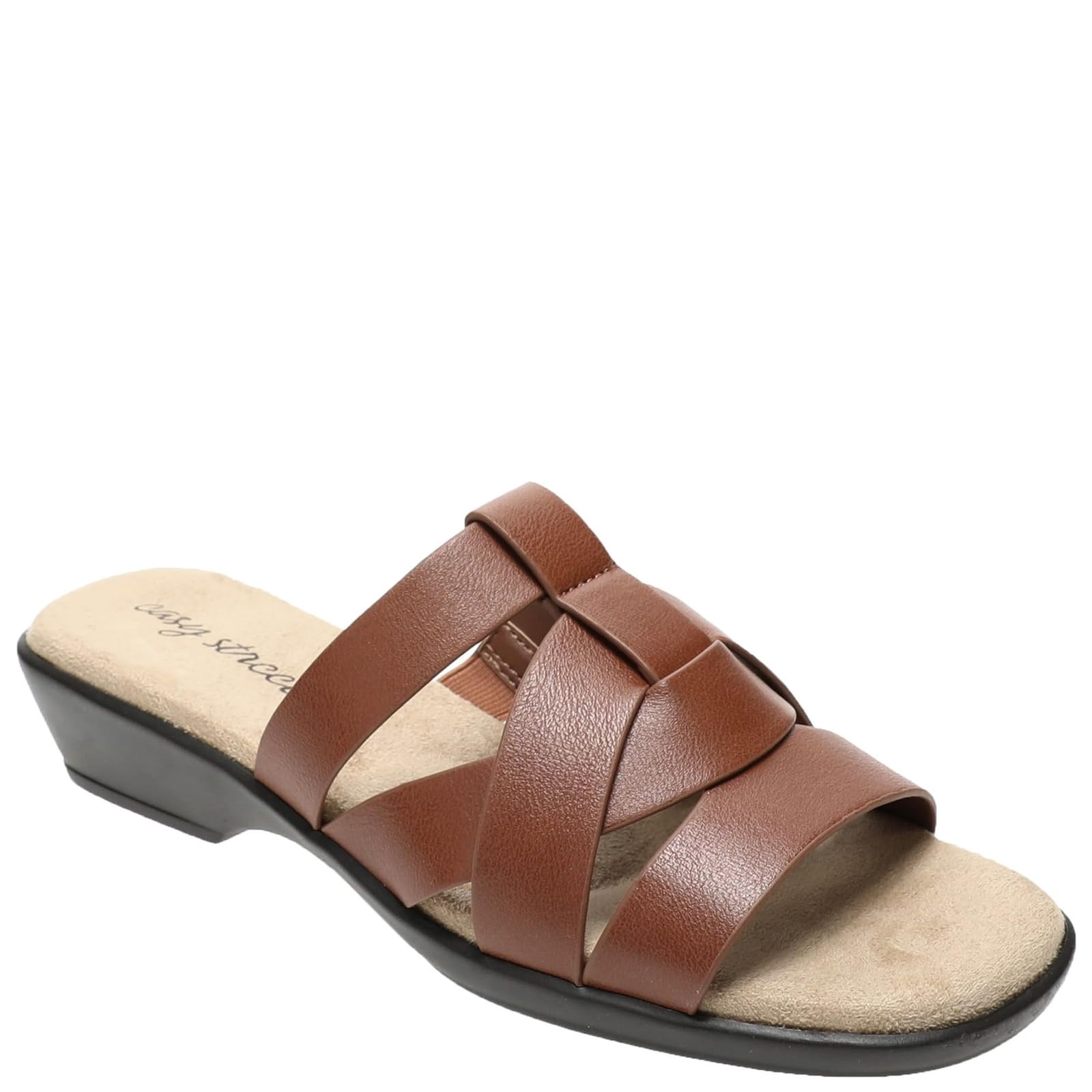 Easy Street Women’s Lakeport Slide Sandal, Cognac, 9.5 X-Wide