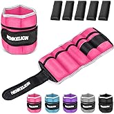 Henkelion 1 Pair 2 3 5 10 Lbs Adjustable Ankle Weights for Women Men Kids, Strength Training Wrist and Ankle Weights Sets for Gym, Fitness Workout, Running, Lifting - Black Grey Pink Blue Purple