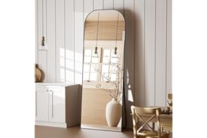 Koonmi Full Length Mirror, 56"x21" Mirror Full Length with Stand, Black Top Square-Edged Floor Mirror with Aluminum Alloy Frame for Bedroom Living Room