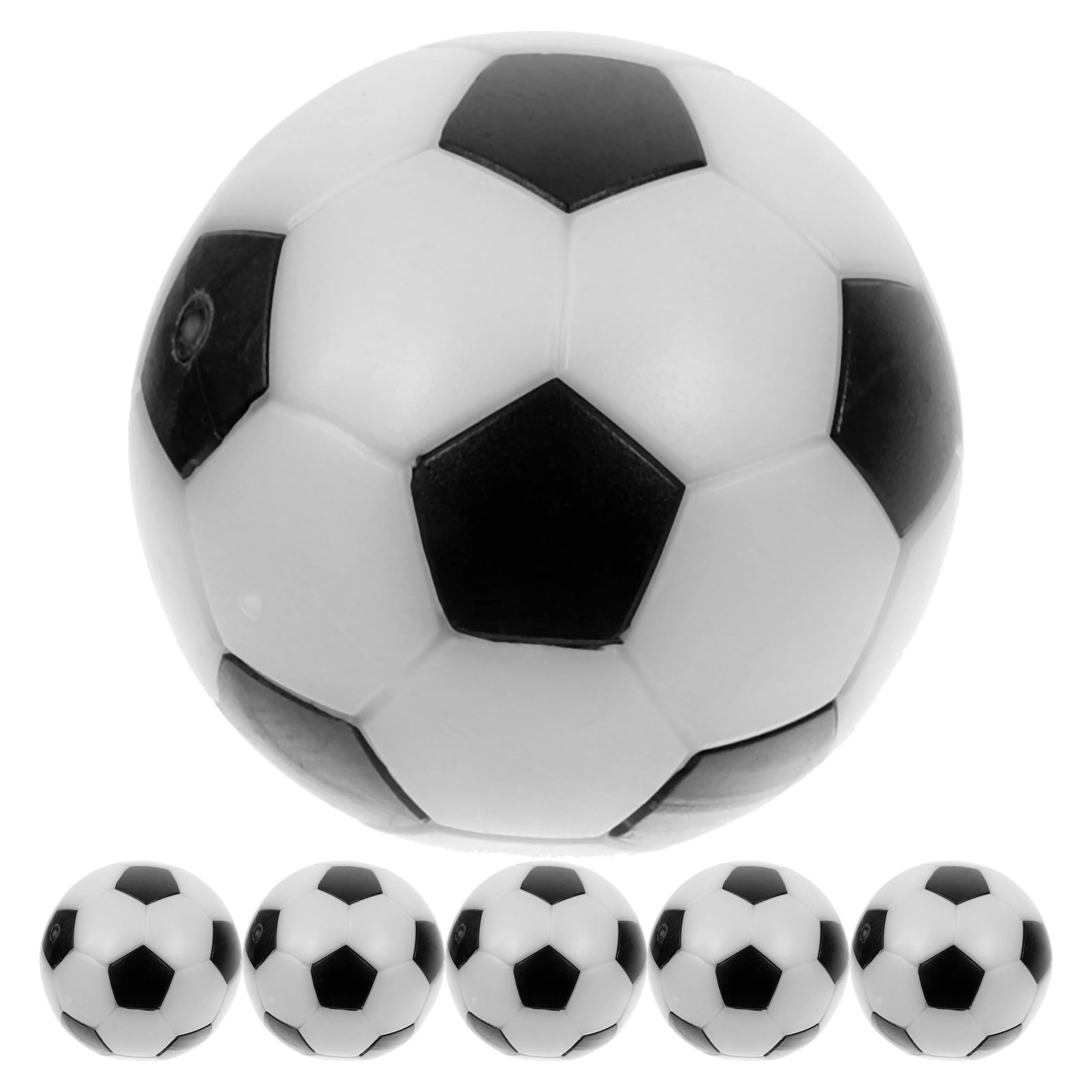 Garneck 6pcs Mini Footballs, 32mm Table Soccer Foosballs Replacements Black and White Table Football Ball for Foosball Table Parts