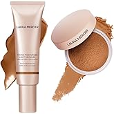 Laura Mercier Tinted Moisturizer Light Revealer with SPF 25, Luminous Finish, Shade 5N1 Walnut and Translucent Loose Talc-Free Setting Powder Ultra-Blur: Hyaluronic Acid Infused, Shade Medium Deep Bu