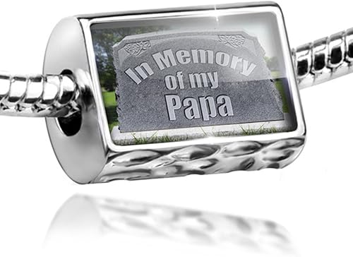 Amazon Com Neonblond Charm In Memory Of My Papa R I P Bead Fit All European Bracelets Neonblon Jewelry