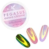 Daily Charme Pegasus Aurora Chrome Powder 1g, Mermaid Aurora Nail Powder, Mermaid Pigment, Pearlescent Nail Art Decoration, Home DIY/Nail Salon Manicure (Pink Lilac w/Gold Sheen)