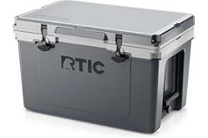 RTIC Ultra-Light 52 Quart Hard Cooler Insulated Portable Ice Chest Box for Beach, Drink, Beverage, Camping, Picnic, Fishing, Boat, Barbecue, 30% Lighter Than Rotomolded Coolers