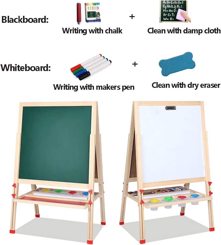 Children’s Blackboard, DoubleSided Whiteboard and Chalkboard, Height