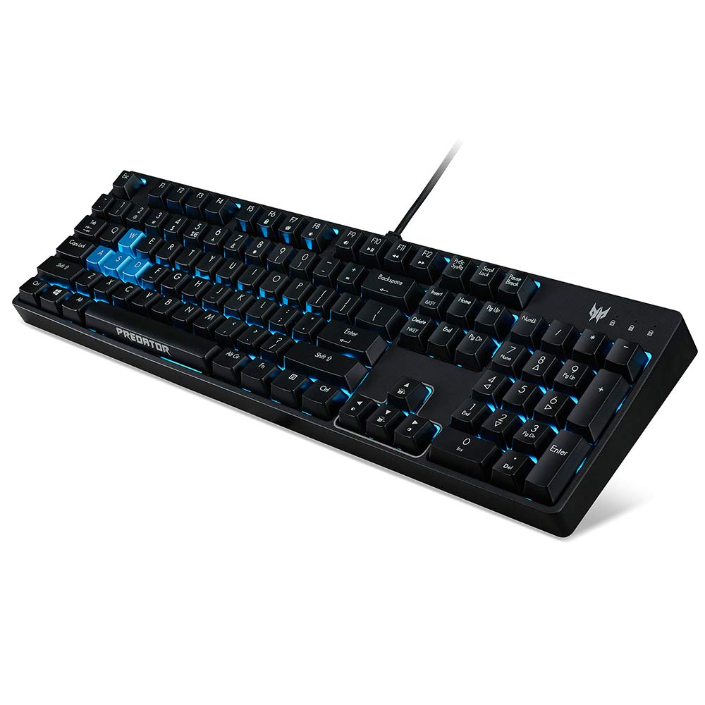 Acer Predator Aethon 300 Mechanical Gaming Keyboard: Cherry MX Blue Switches - 100% Anti-Ghosting - 104 Key Teal Blue Backlight with 10 Lighting Effects