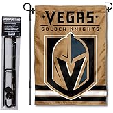 Vegas Golden Knights Gold Garden Flag with Pole Stand Holder