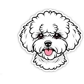 Bichon Frise Dogs Sticker | Dog Lover Animal Stickers Decal | for Car, Notebook, Water Bottle | 5 Inches