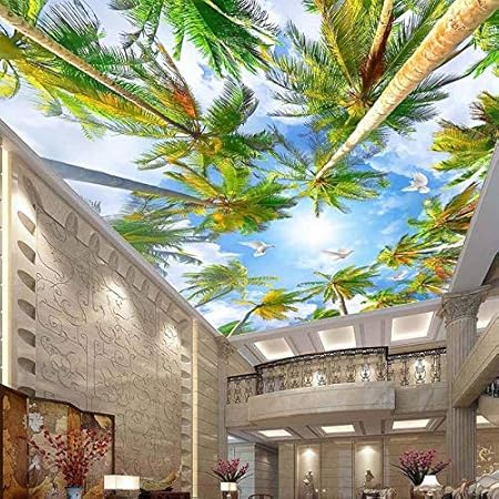 Rmeng Seidentapete Tropische Wohnkultur Decke Pap Tapeten Wandbild