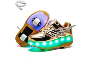 Ehauuo Unisex Roller Shoes Kids Sparkling Wheels Shoes Girls Light up Roller Skates Sneakers Boys Rechargeable Flashing Sneakers for Gift