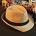 Ayliss Straw Panama Hat Short Brim Trilby Fedoras for Women/Men,Khaki