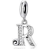 BETTY&SARAH 925 Sterling Silver Letter Charms for Bracelets and Necklace Alphabet Initial Pendant Jewelry Gift for Women