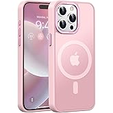 Newfuture Upgraded Magnetic for iPhone 15 Pro Max Case [Compatible with Magsafe] [Mil-Grade Protection], Pocket-Friendly, Slim Translucent Phone Case Cover for iPhone 15 Pro Max 6.7", Tender Pink
