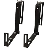 HEOULC Window Box Brackets Adjustable for Deck Railing | Heavy Duty No Drill Planter Box Brackets, Flower Box Hanger for Outdoor Windowsill Fence Balcony, Holds 55lb(2PCS)
