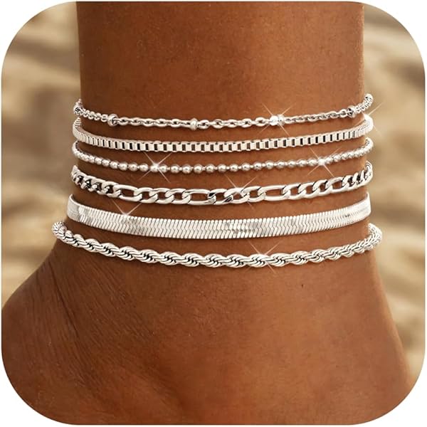 Bohemian Jewelry Fashband Shell Anklet Set, Boho Starfish Anklet Bracelets, Adjustable Beach Layered Foot Jewelry Accessories For Women, Shiny Chains Shell Anklets For Women