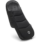 Bugaboo Footmuff - All-Season Stroller Accessory Weatherproof Climate Control Removable and Reflective - Midnight Black
