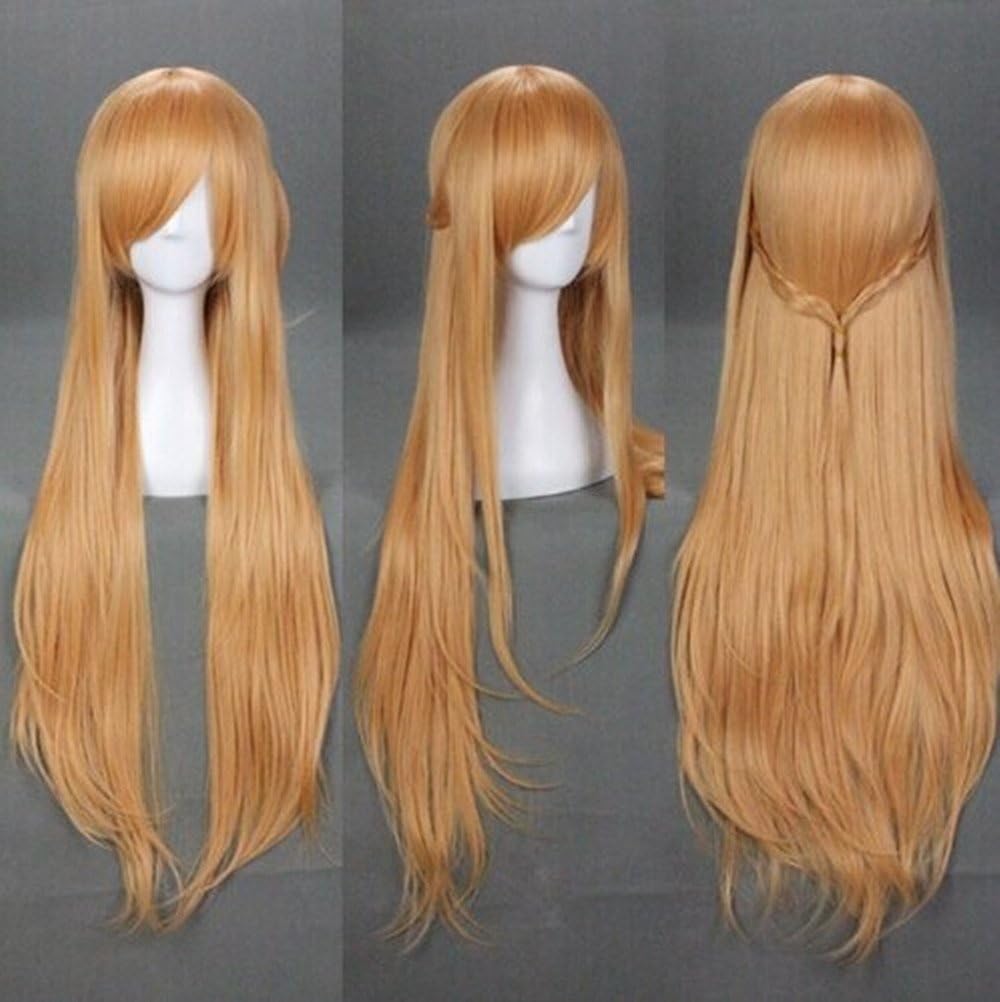 Sweet Lemon 100cm/40 Inch Sword art online sao Asuna brown Cosplay wig