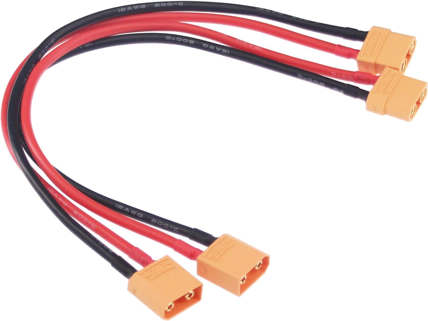 Maihuijia 2pcs XT90 Male to Female Adapter with 30cm Silicone Cable 14AWG