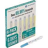 Amplim Early Detection Pregnancy Test, 6 Count – 99.99% Accurate, 10mIU/mL Ultra Sensitive HCG Test Sticks, Detects 6 Days Before Missed Period, Easy Midstream or Dip Test for Home Clinic, Travel