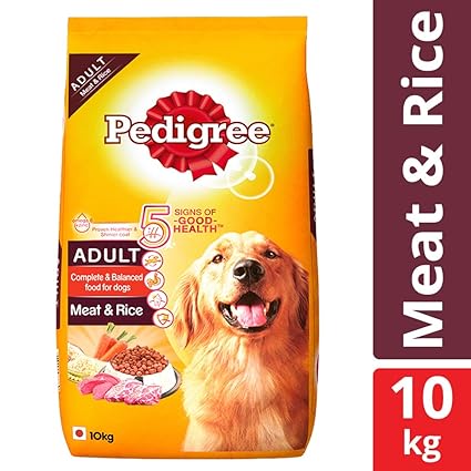 Pedigree Adult Dry Dog Food Food Meat And Rice 10kg Pack Amazon