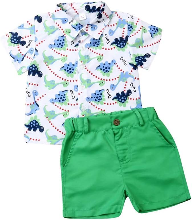 Toddler Baby Boys Clothes Short Sleeve Button Down Shirts Tops Shorts Pants Set 2pcs Summer Casual Outfits 1-6T