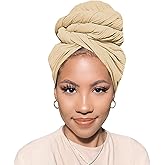 PWEOUKE Head Wraps for Black Women African Head Wrap Lightweight for Women Long Plain Turban Hair Scarf Scarves