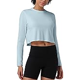 Pioneer Camp Long Sleeve Crop Tops for Women Cropped Workout Bamboo Viscose Shirts Loose Athletic Gym Yoga Running T-Shirts