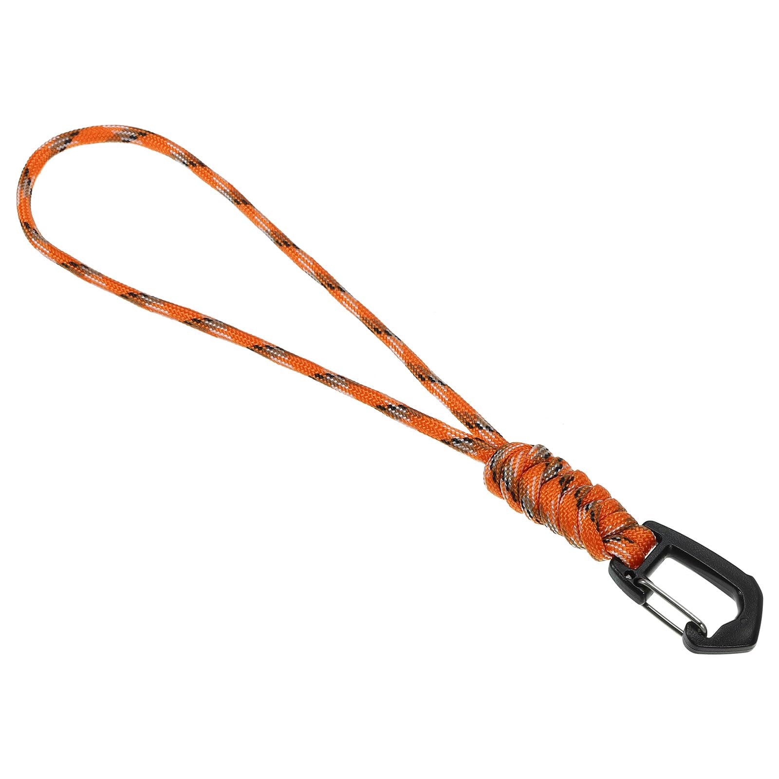 PATIKIL Badge Lanyard 8.6 Inch, Necklace Keychain Cord Metal Clasp Hook Ring Strap for Keys Whistle ID Card Badge Holder, Camo Orange
