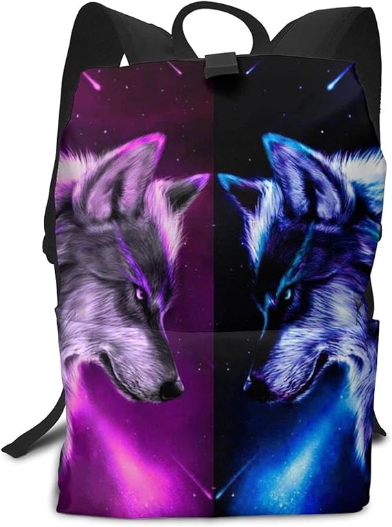 Galaxy Wolf Unisex Adult Backpack Laptop Bag Backpacks Travel Daypack