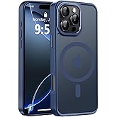 Newfuture Designed for iPhone 16 Pro Case with Magnetic [13 FT Military Drop Protection] [Compatible with Magsafe] Slim Translucent Matte Shockproof with Anti-Fingerprint Phone Case,Navy Blue