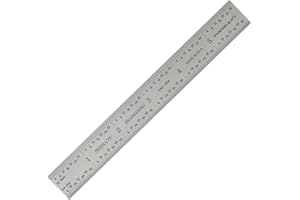 PEC Tools 6" x 150mm Machinist Metal Ruler, 1/25" Thick X 3/4" Wide, Satin Chrome Finish Tempered Stainless Steel Ruler, Measurement Accuracy 1/32",1/64", 0.5mm, 1mm, Made in USA