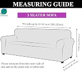 SAMSTEX 3 Seater Sofa Cover Stretch Slipcover Sand 1-Piece view 6