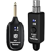 INGPARTNER Wireless Microphone Transmitter Receiver 2.4GHz, XLR Microphone Wireless System, Rechargeable Wireless Mic Adapter for Audio Mixer, Dynamic and Condenser Mic, Guitar, Bass (A811)