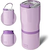 BOTTLE BOTTLE Stainless Steel Tumblers with Handle, Insulated Tumblers with 2 Lids, 22oz 2IN1 Coffee Cup for Home Office and Party, Travel Cups for Woman and Man as Gifts(Purple)