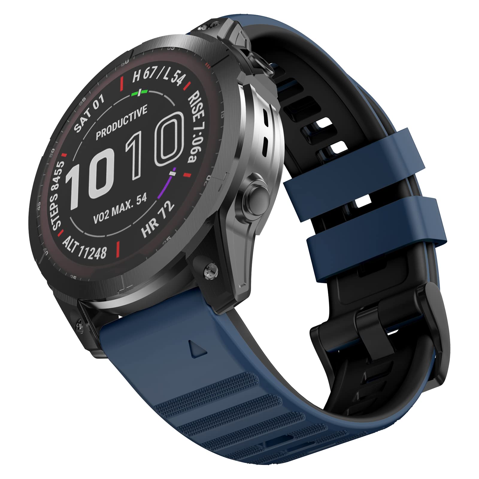 MYSNBKN Watch Strap for Garmin Fenix 7X / Fenix 6X / Fenix 5X / Fenix 3HR, 26mm Silicone Watch Band for Descent MK1 / MK2 / MK2i, Tactix, D2 Delta PX / D2 Charlie (Quick Fit)